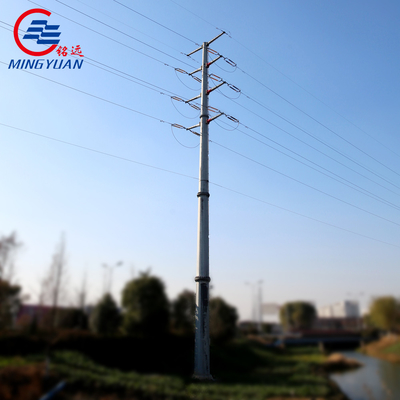 Ligne aérienne HDG de service Polonais en acier pour la distribution polygonale 220kV en métal de Multisided