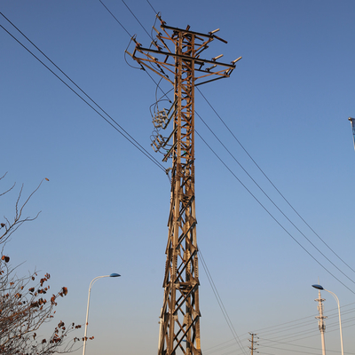 Ligne de transmission 220kv galvanisée par angle tours, tour 10m électrique à haute tension