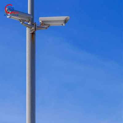 le rond conique galvanisé par 10m de Polonais 6m Q235B d'acier de télévision en circuit fermé de 4m 5m a effilé le mât télescopique de télévision en circuit fermé
