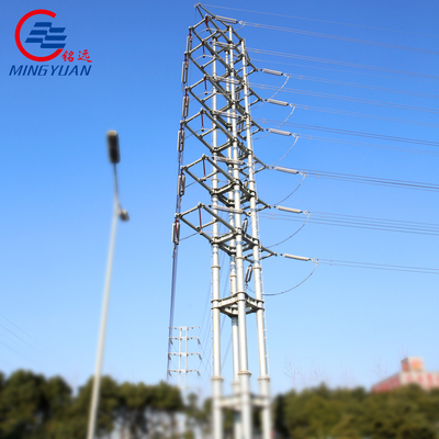 Tension élevée Q460 de transmission de la puissance 550kV d'angle électrique aérien à haute tension de trellis