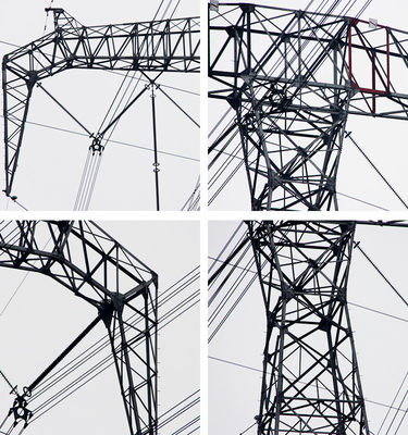 Tour de double circuit à haute tension 66 Kv Voltage
